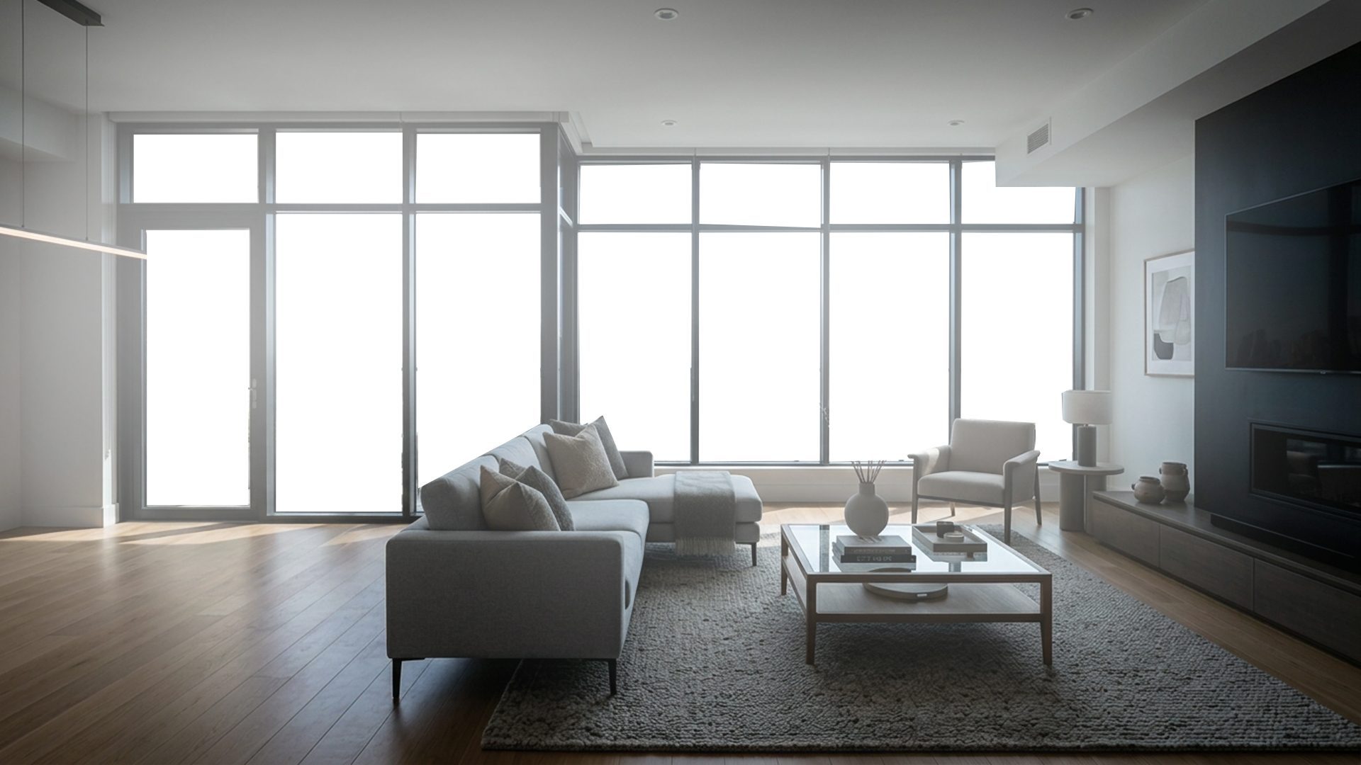 Real estate room before natural photo editing